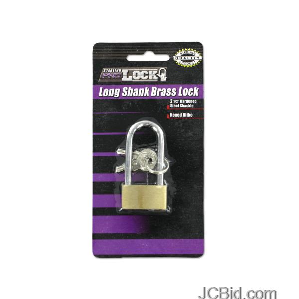 JCBid.com Long-Shank-Brass-Lock-with-Keys-display-Case-of-60-pieces