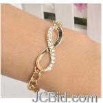 JCBid.com online auction Crystal-and-gold-tone-infinity-charm-bracelet