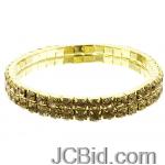 JCBid.com 2-Row-Crystal-Bracelet-Topaz