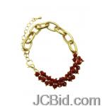 JCBid.com Burgundy-Beaded-Bracelet-with-Link-Chain
