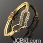 JCBid.com Heart-Crystal-Gold-tone-bracelet JCBid.com Heart-Crystal-Gold-tone-bracelet