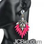 JCBid.com Crystal-dangle-earrings-in-shocking-pink-color