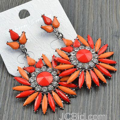 JCBid.com Round-Dangle-Earrings-Orange-shade