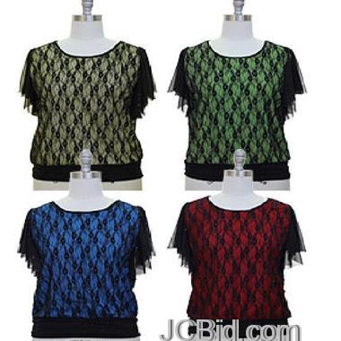 JCBid.com Choose-from-4-Colors-Lace-Top-in-S-to-3X-sizes