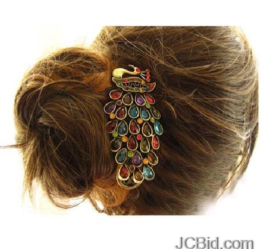 JCBid.com Colorful-Peacock-Design-Retro-Hairpin