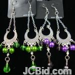 JCBid.com 3quot-Silver-Chandelier-Style-Earring-w-Colored-Beads