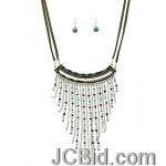 JCBid.com Suede-cord-and-Seed-bead-necklace-set-Blue