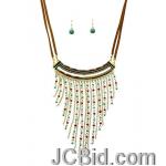 JCBid.com Suede-cord-and-Seed-bead-necklace-set-brown