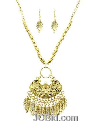 JCBid.com Gold-tone-Native-Indian-Inspired-Metal-necklace