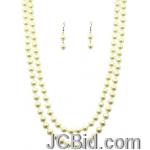 JCBid.com Butter-Colored-58-Long-Pearl-Necklace-set