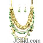 JCBid.com Green-beads-and-Pearls-multi-layered-necklace-set JCBid.com Green-beads-and-Pearls-multi-layered-necklace-set