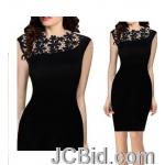 JCBid.com One-Piece-Tunic-Dress-Lace-inserted-Black