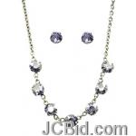 JCBid.com Faceted-Stone-Necklace-and-Earring-set-Clear-Crystals