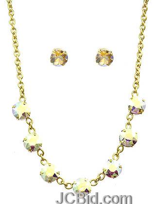 JCBid.com Faceted-Stone-Necklace-and-Earring-set-ivoryred