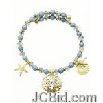 JCBid.com Blue-Starfish-shell-crystal-bracelet
