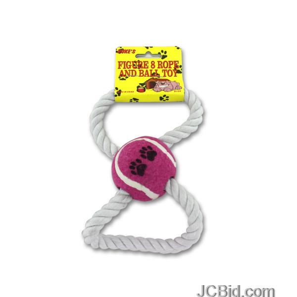 JCBid.com Figure-8-Rope-and-Ball-Dog-Toy-display-Case-of-60-pieces