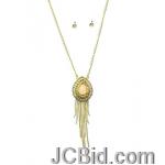 JCBid.com Teardrop-Pendant-Necklace-Set-Peach JCBid.com Teardrop-Pendant-Necklace-Set-Peach