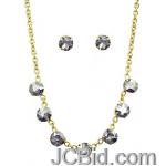 JCBid.com Faceted-Stone-Necklace-and-Earring-set-White JCBid.com Faceted-Stone-Necklace-and-Earring-set-White