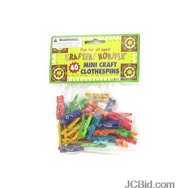 JCBid.com Miniature-Colored-Craft-Clothespins-display-Case-of-84-pieces