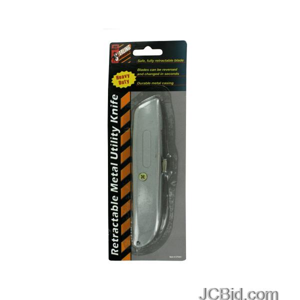 JCBid.com Retractable-Metal-Utility-Knife-display-Case-of-48-pieces
