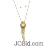 JCBid.com Teardrop-Pendant-Necklace-Set-Peach