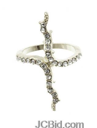 JCBid.com Branch-shaped-ring-in-Silver-tone