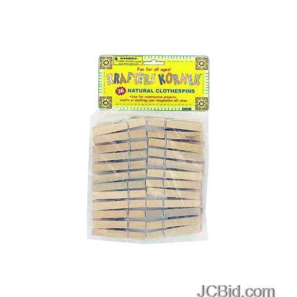 JCBid.com Natural-Wood-Craft-Clothespins-display-Case-of-60-pieces