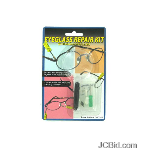 JCBid.com Eyeglass-Repair-Kit-with-Magnifying-Glass-display-Case-of-84-pieces