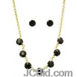 JCBid.com Faceted-Stone-Necklace-and-Earring-set-Black JCBid.com Faceted-Stone-Necklace-and-Earring-set-Black