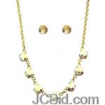 JCBid.com Faceted-Stone-Necklace-and-Earring-set-ivoryred