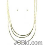 JCBid.com 3-layer-Chain-necklace-Silver-tone