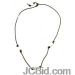 JCBid.com Pearl-and-Faux-leather-Cord-necklace