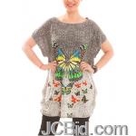 JCBid.com Loose-Top-with-Butterfly-Print-Grey