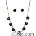 JCBid.com Faceted-Stone-Necklace-and-Earring-set-Black