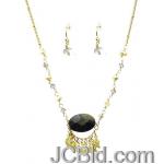 JCBid.com Natural-stone-pearl-and-Crystal-necklace
