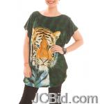 JCBid.com Loose-Top-with-Tiger-Print-Green