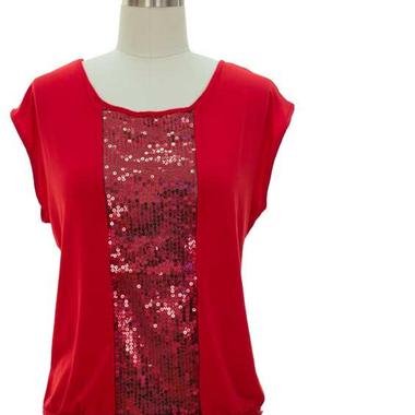 JCBid.com Sequin-Front-Top-Plus-Size-your-choice-of-Red-or-Blue-color
