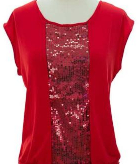 JCBid.com Sequin-Front-Top-Plus-Size-your-choice-of-Red-or-Blue-color